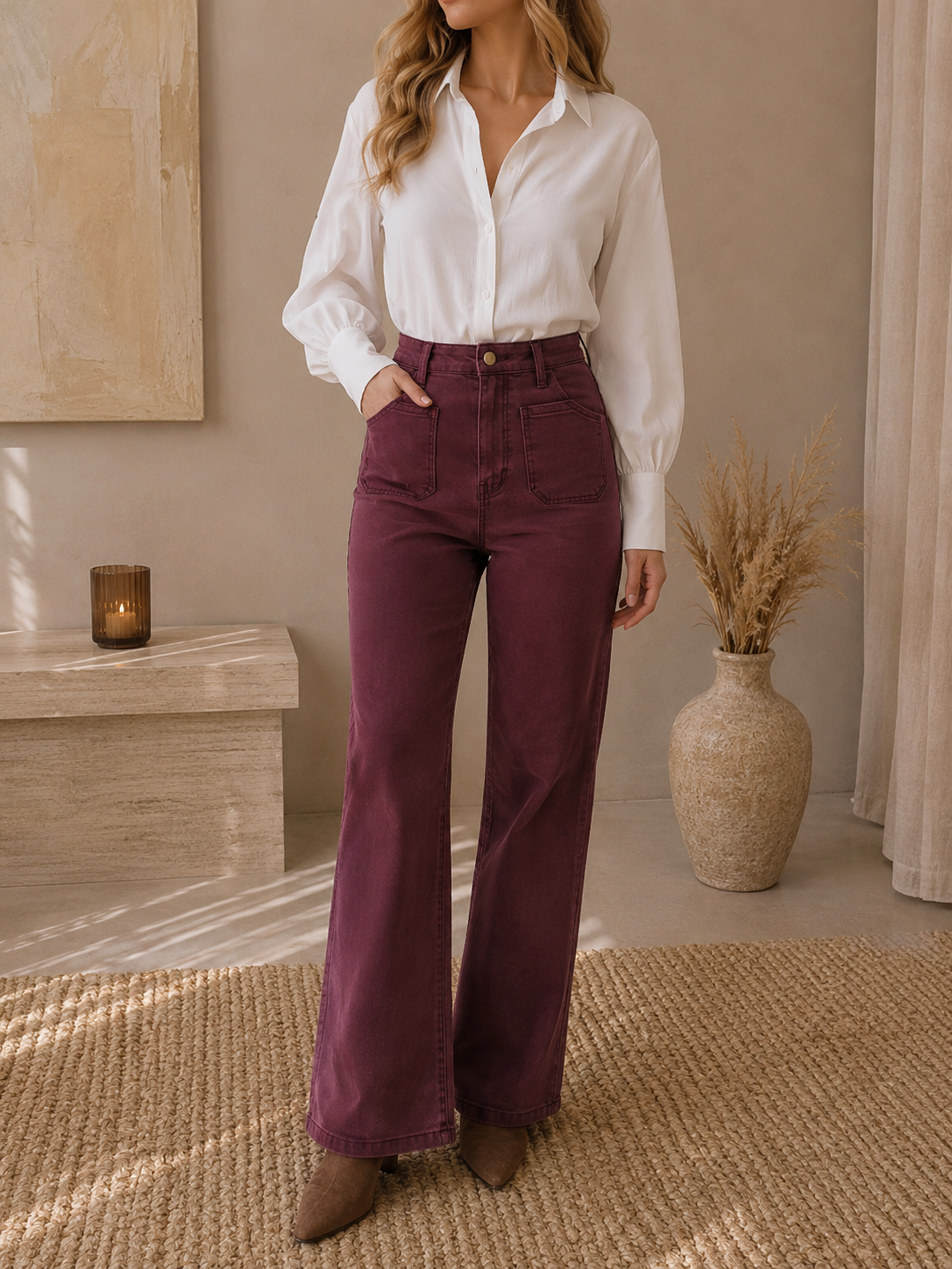 Pantalon Stella – Bordeaux